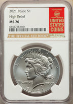 2021 $1 Peace 100th Anniversary Modern Commemoratives NGC MS70
