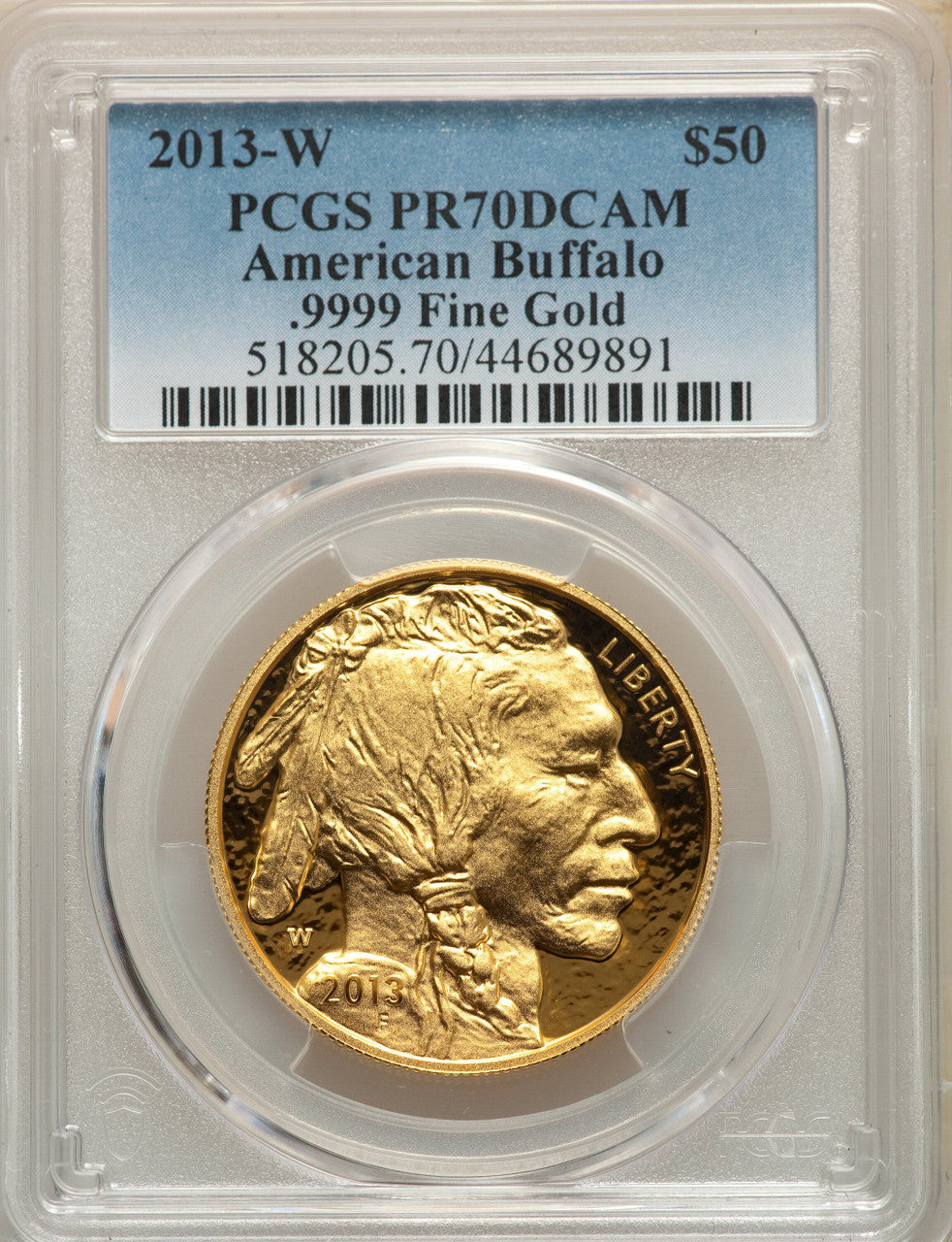 2013-W $50 One-Ounce Gold Buffalo PCGS PR70