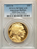 2015-W Gold $50 One-Ounce Buffalo PCGS PF70DCAM