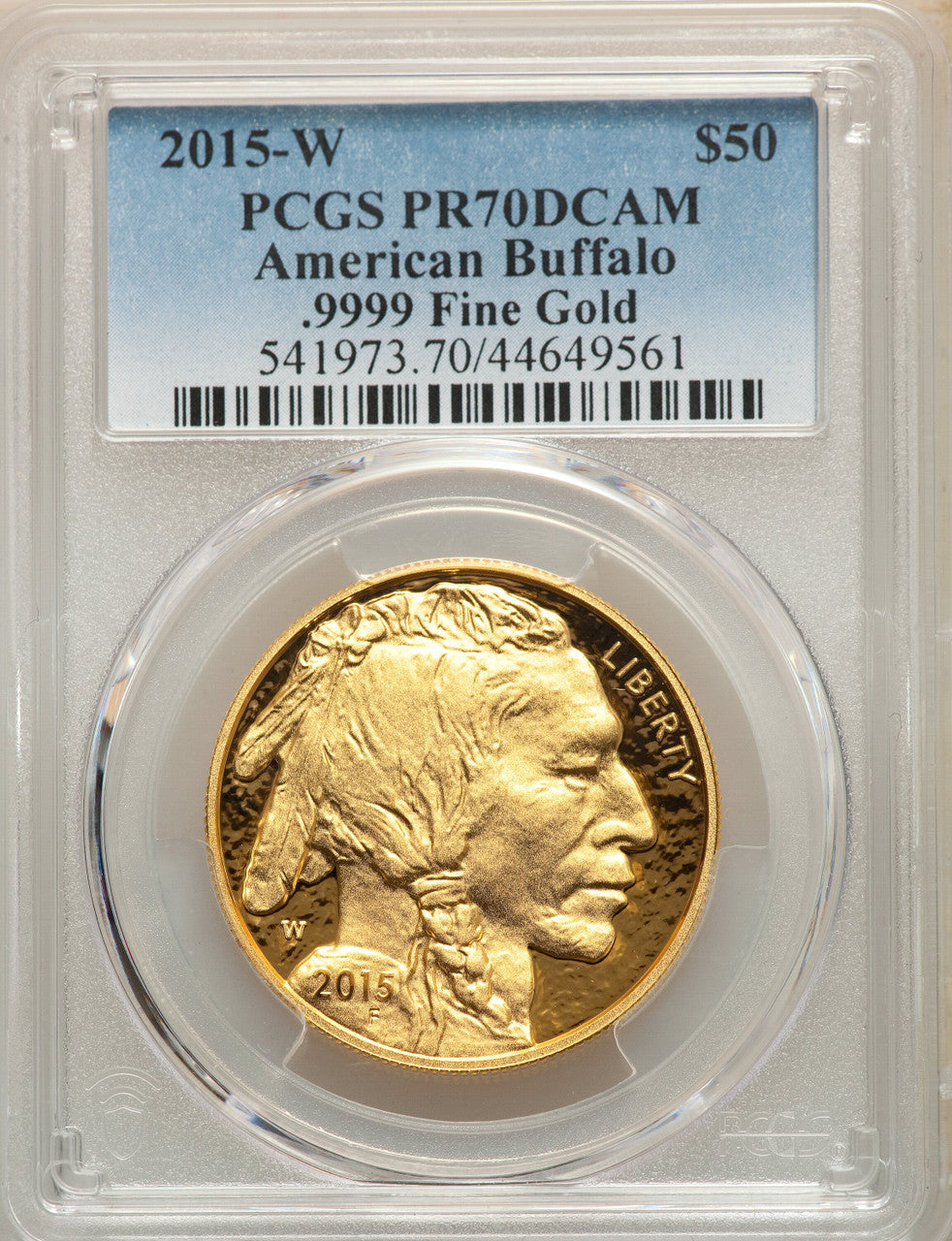2015-W Gold $50 One-Ounce Buffalo PCGS PF70DCAM