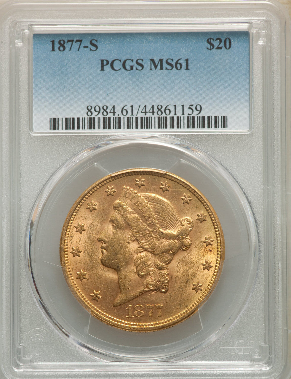 1877-S $20 Liberty Double Eagle PCGS MS61