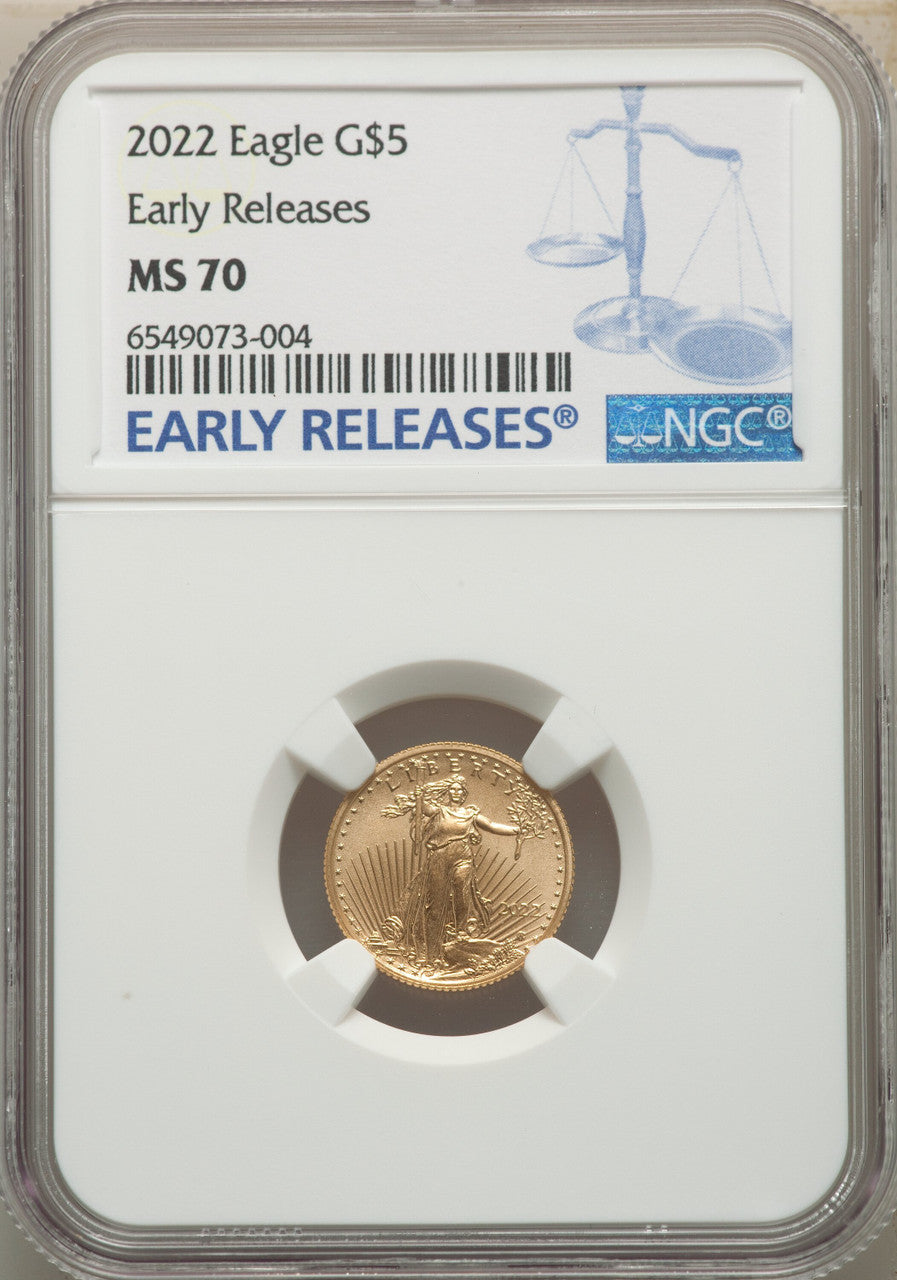 2022 $5 Tenth Ounce Gold Eagle FS NGC MS70