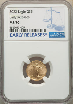 2022 $5 Tenth Ounce Gold Eagle FS NGC MS70