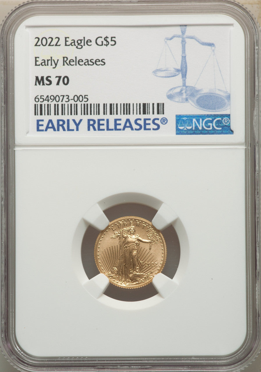2022 $5 Tenth Ounce Gold Eagle FS NGC MS70