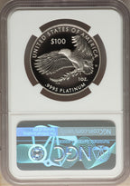 2022-W $100 One-Ounce Platinum Eagle Freedom of Speech FDI NGC PF70