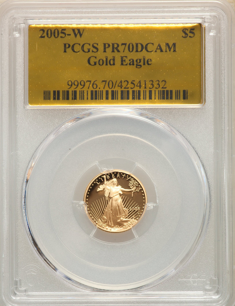 2005-W $5 Tenth-Ounce Gold Eagle PCGS PR70