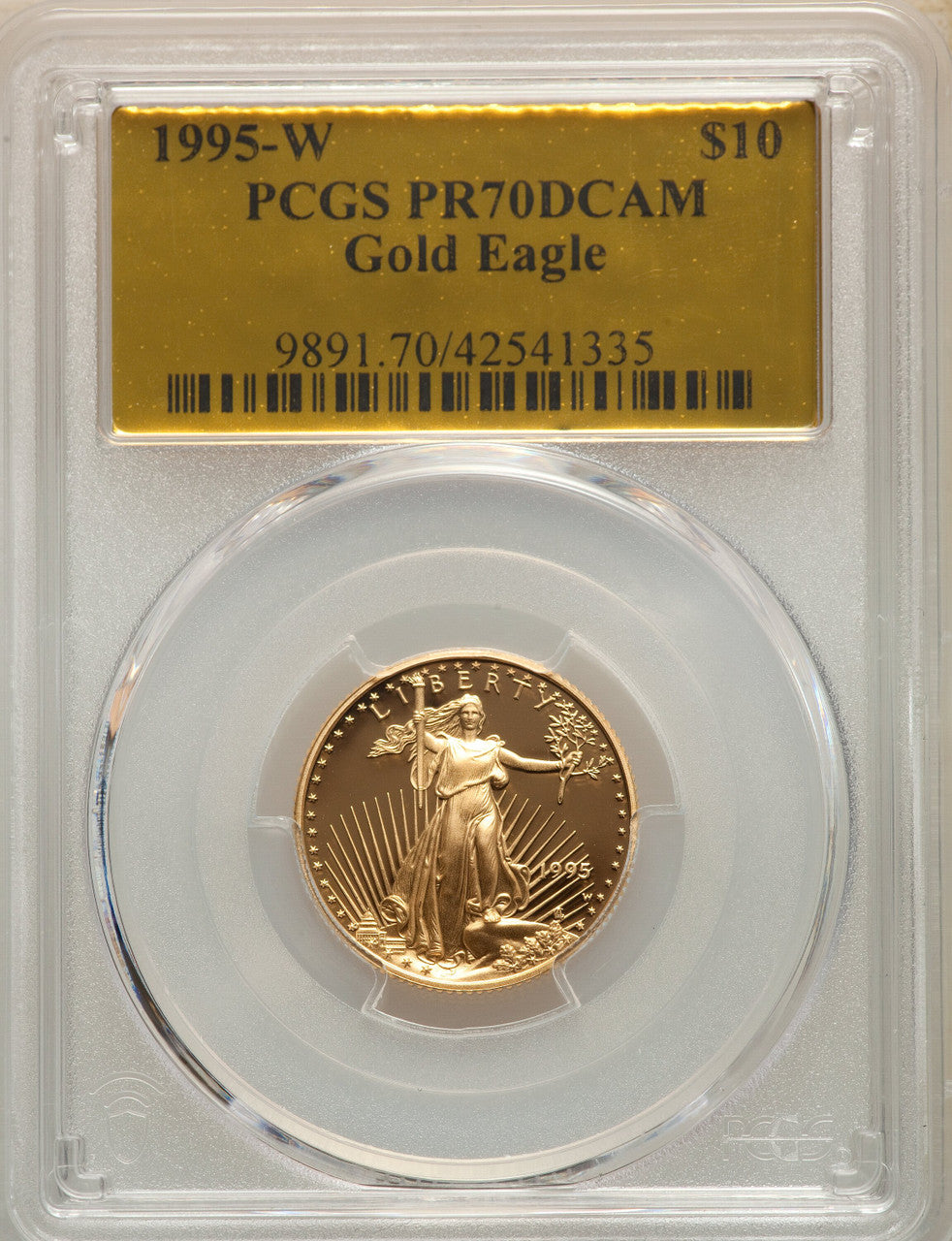 1995-W $10 Quarter-Ounce Gold Eagle PCGS PR70