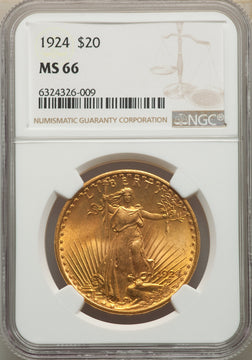 1924 $20 Saint Saint-Gaudens Double Eagle NGC MS66