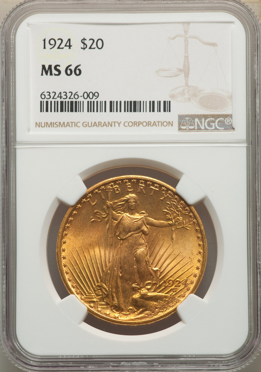 1924 $20 Saint Saint-Gaudens Double Eagle NGC MS66