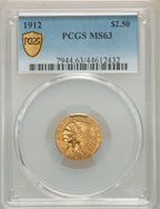 1912 $2.50 Indian Quarter Eagle PCGS MS63