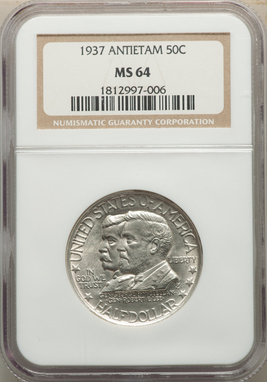 1937 50C Antietam Commemorative Silver NGC MS64