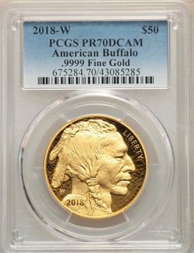 2018-W $50 One-Ounce Gold Buffalo PCGS MS70