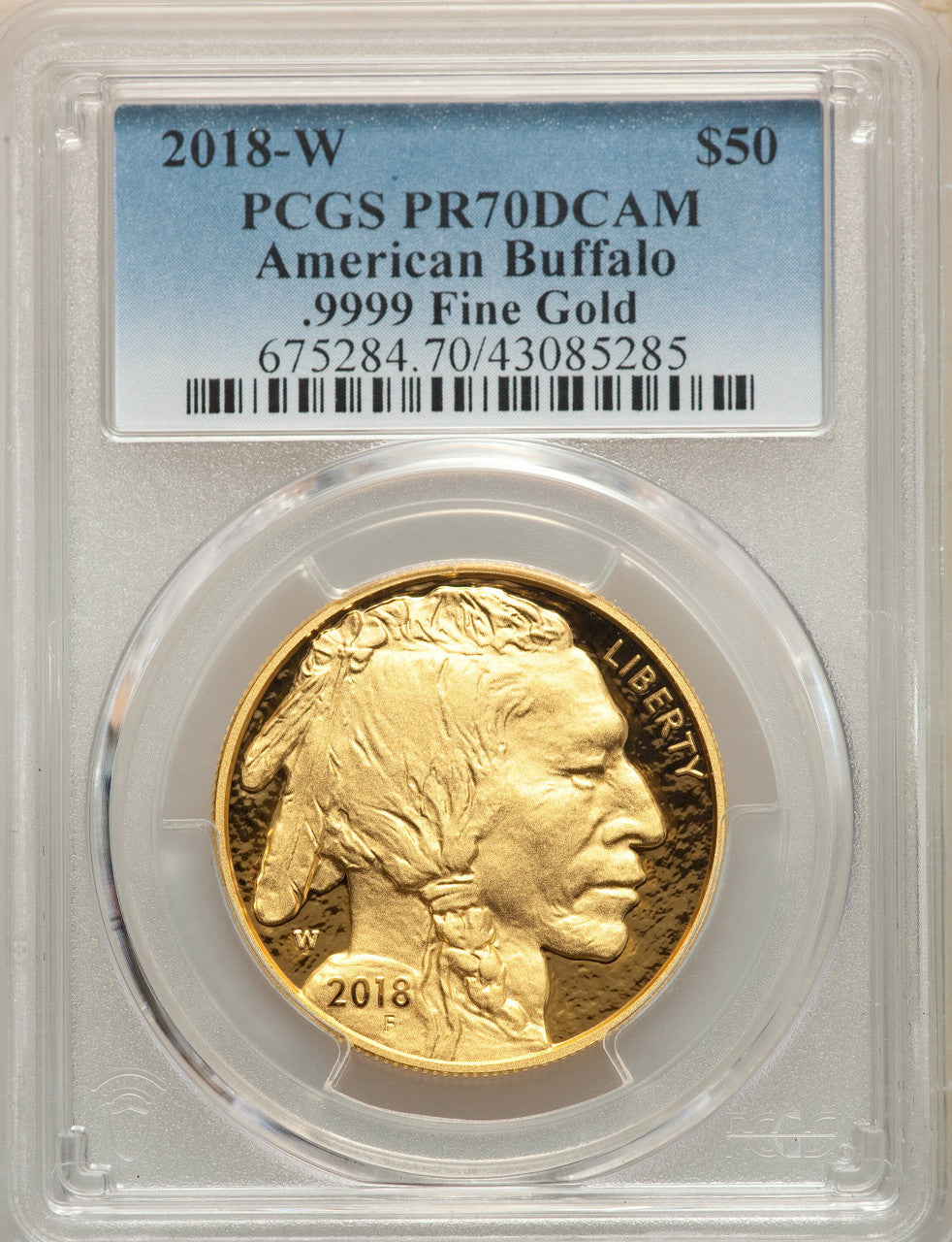2018-W $50 One-Ounce Gold Buffalo PCGS MS70