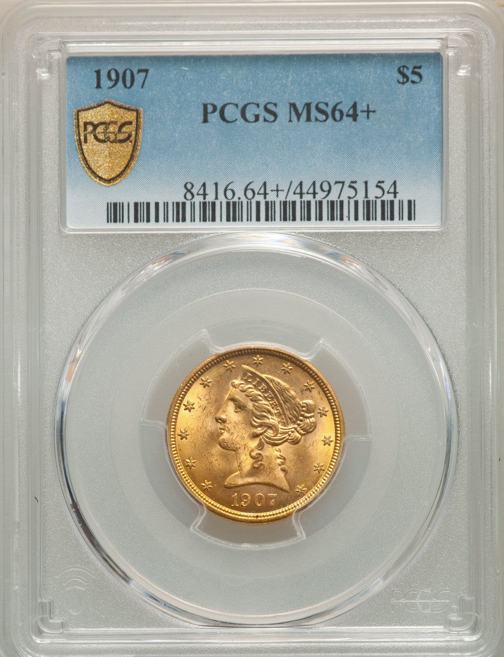 1907 $5 Liberty Half Eagle PCGS MS64+