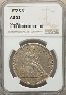 1872-S S$1 Seated Dollar NGC AU53