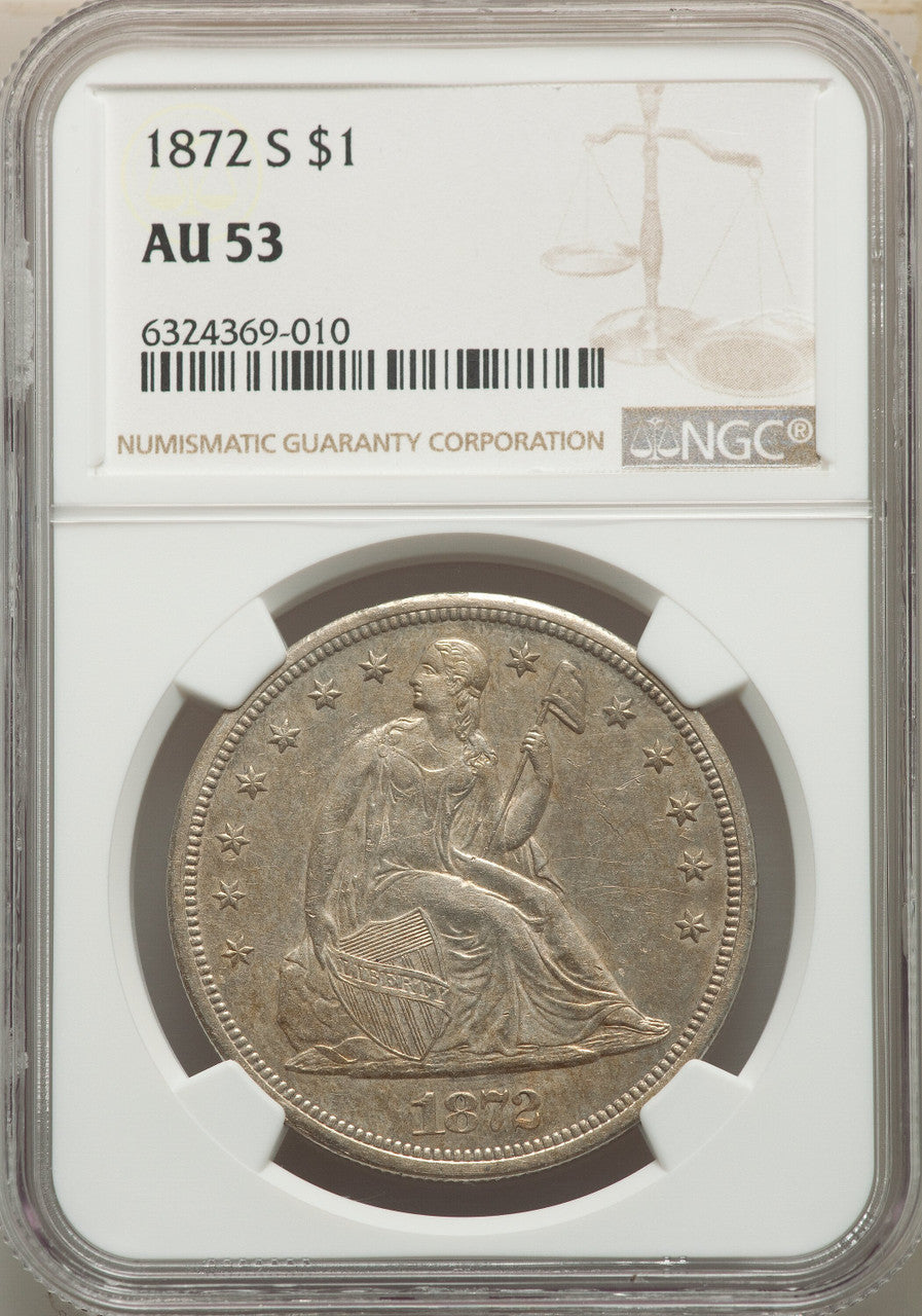 1872-S S$1 Seated Dollar NGC AU53