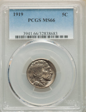 1919 5C Buffalo Nickel PCGS MS66