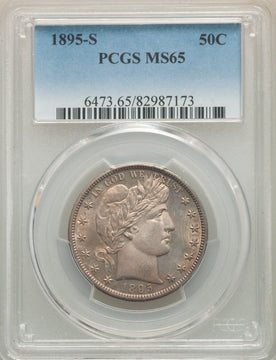1895-S 50C Barber Half Dollar PCGS MS65