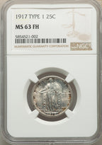 1917 Type One FH Standing Liberty Quarter NGC MS63