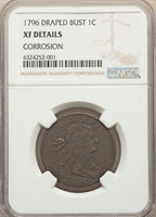 1796 1C Reverse of 1795 Single Leaves BN Large Cent Details NGC XF40