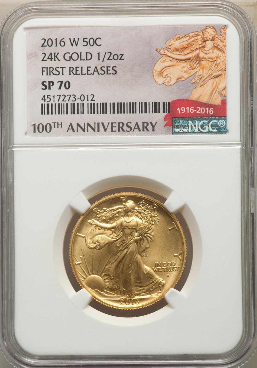 2016-W 50C Walking Liberty Half-Ounce Gold First Strike SP NGC SP70