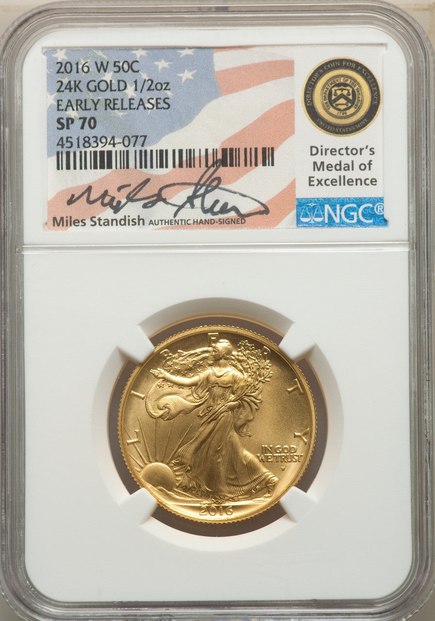 2016-W 50C Walking Liberty Half-Ounce Gold First Strike NGC SP70