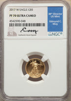 2017-W $5 Tenth-Ounce Gold Eagle NGC MS70