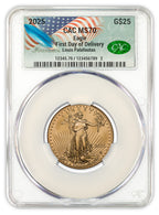 2025 1/2 oz American Gold Eagle FDD CAC MS70 Founders Label