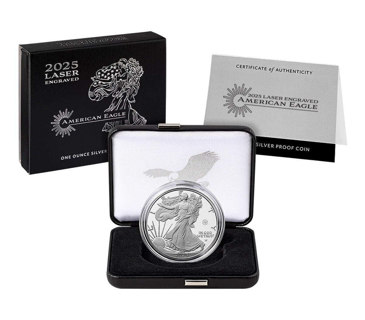 2025-W Silver Eagle Laser Engraved Privy w/Box & COA
