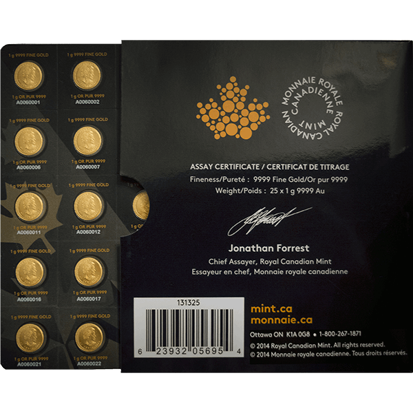 25 GRAM GOLD MAPLEGRAM
