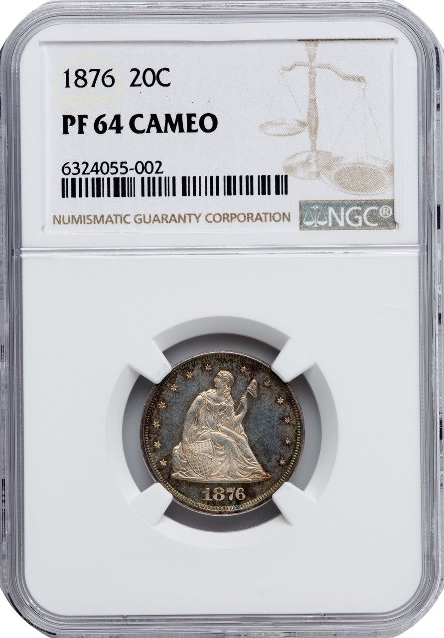 1876 20C CA Proof Twenty Cent Pieces NGC PR64