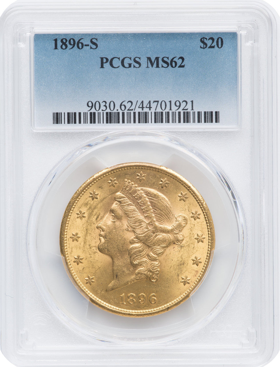 1896-S $20 Liberty Double Eagle PCGS MS62