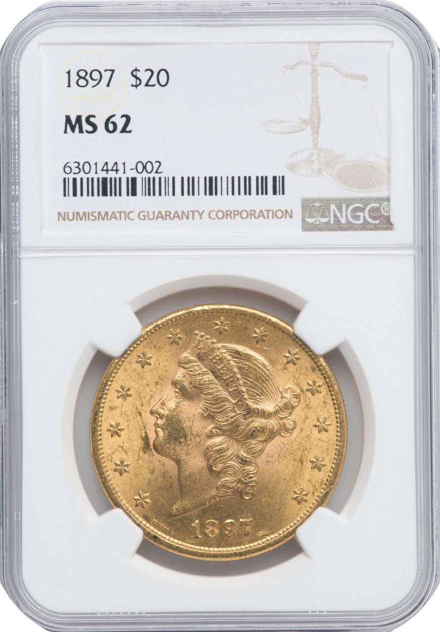 1897 $20 Liberty Double Eagle NGC MS62