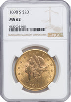 1898-S $20 Liberty Double Eagle NGC MS62