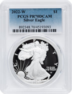2022-W S$1 Silver Eagle PRDC PCGS PR70