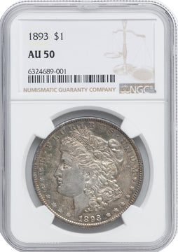1893 S$1 Morgan Dollar NGC AU50