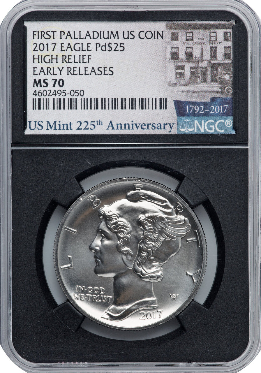 2017 $25 Palladium High Relief First Strike NGC MS70
