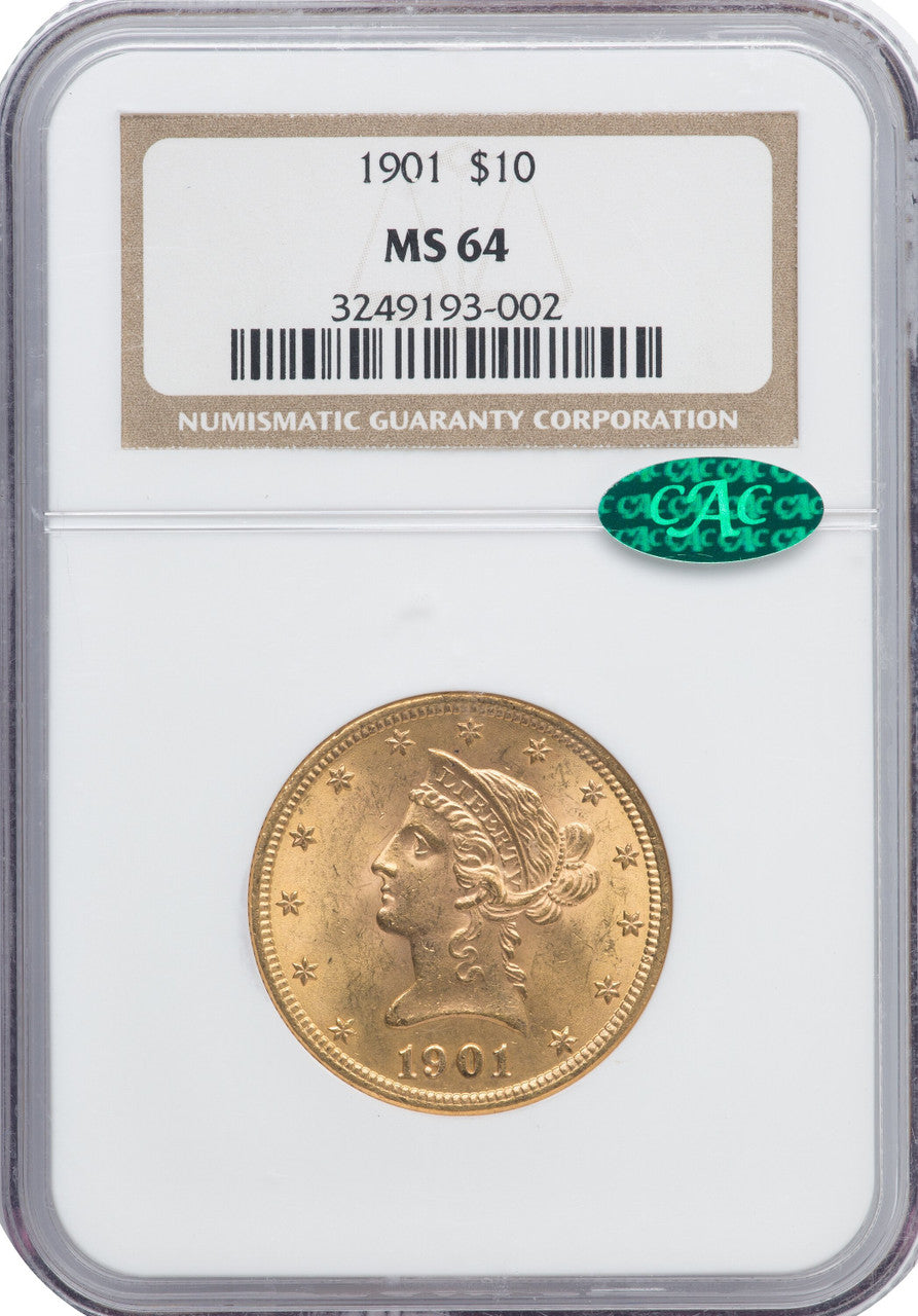 1901 $10 CAC Liberty Eagle NGC MS64