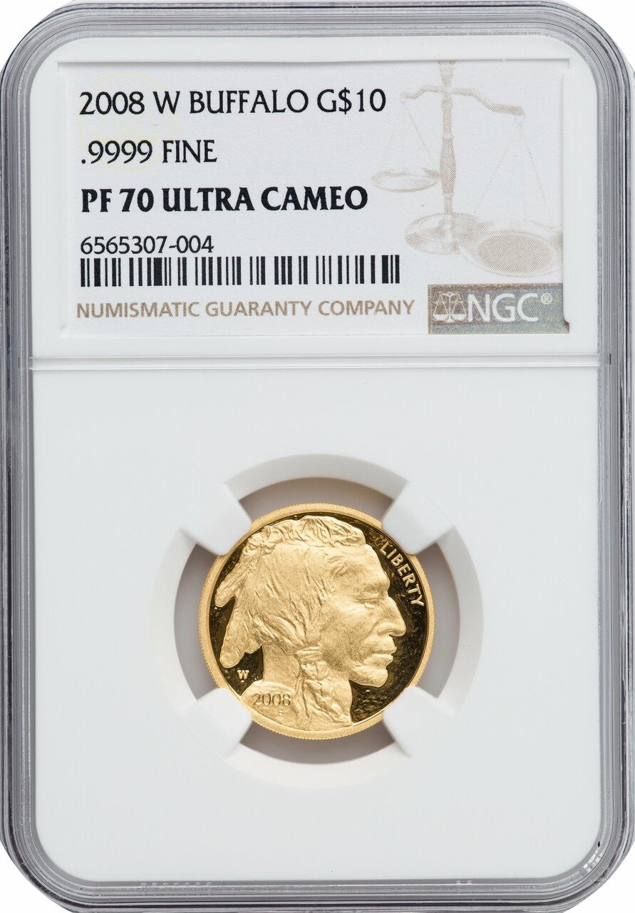 2008 W $10 Quarter-Ounce Gold Buffalo NGC PF70
