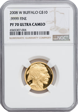 2008-W $10 Quarter-Ounce Gold Buffalo NGC PF70