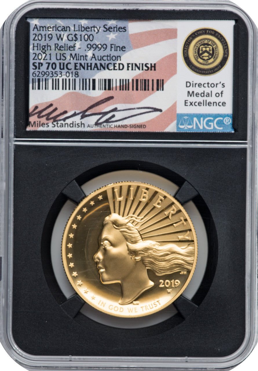 2019-W $100 High Relief Enhanced SP DMPL NGC MS70