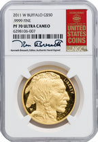2011-W $50 One-Ounce Gold Buffalo NGC MS70