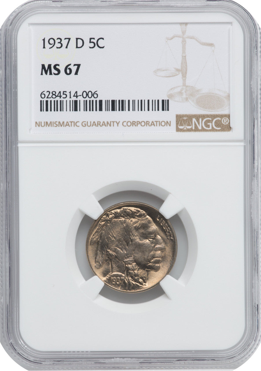 1937-D 5C Buffalo Nickel NGC MS67