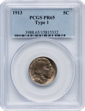 1913 5C Type One Proof Buffalo Nickel PCGS PR65
