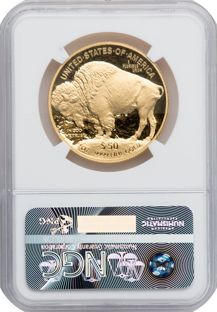 2016-W $50 One-Ounce Gold Buffalo Tenth Anniversary First Strike NGC PF70