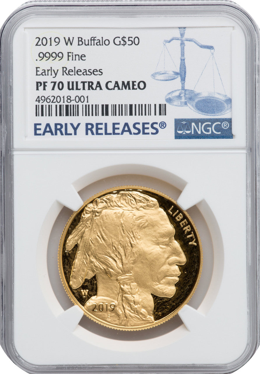 2019-W $50 One-Ounce American Buffalo .9999 Fine Gold First Strike NGC PF70