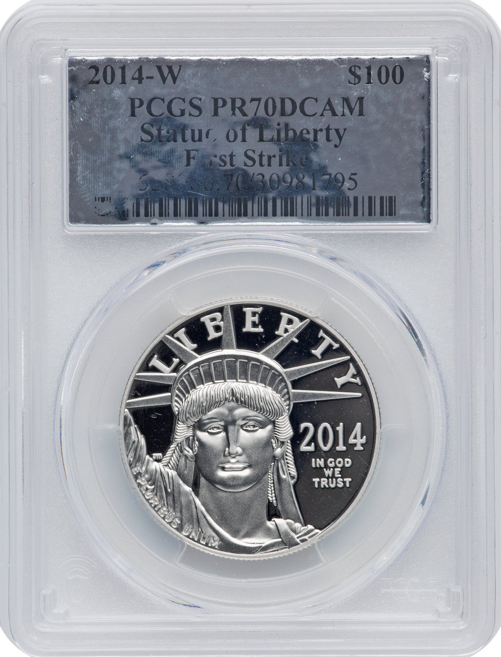 2014-W $100 One-Ounce Platinum Eagle First Strike PCGS PR70