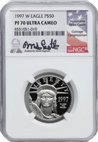 1997-W $50 Half-Ounce Platinum Eagle NGC PF70 Mike Castle
