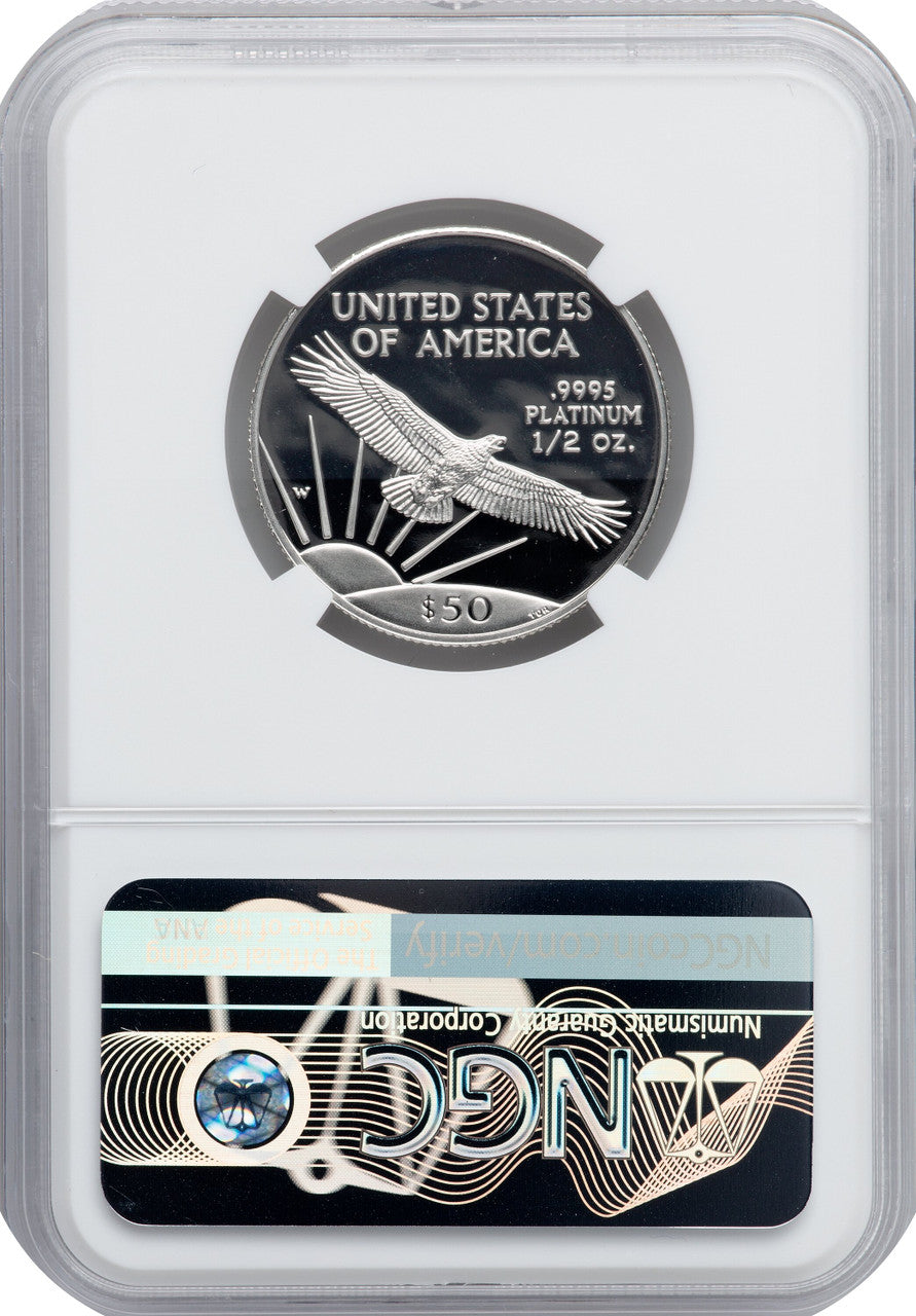 1997-W $50 Half-Ounce Platinum Eagle NGC PF70 Mike Castle