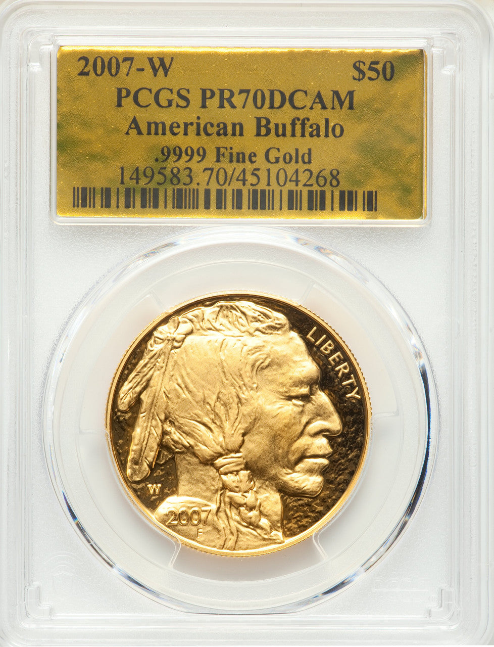 2007-W G$50 One-Ounce Gold Buffalo .9999 Fine Gold PCGS PR70
